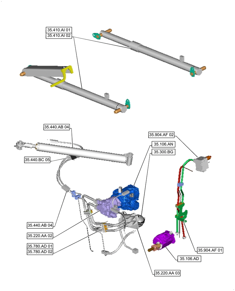 Схема запчастей Case IH 9240 - (00.000.35[05]) - PICTORIAL INDEX - HYDRAULIC SYSTEMS (00) - GENERAL & PICTORIAL INDEX