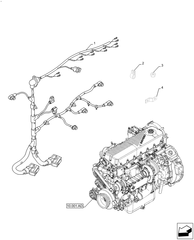 Схема запчастей Case IH F2CFE614E B006 - (55.010.AA) - INJECTION WIRING HARNESS (55) - ELECTRICAL SYSTEMS