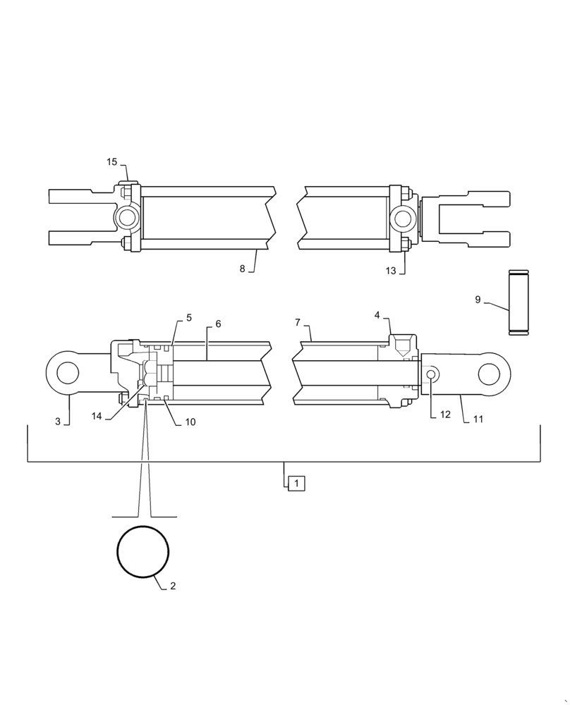 Схема запчастей Case IH 1235 - (35.100.BI[02]) - HYDRAULIC CYLINDER 2.5X12 3000PSI (35) - HYDRAULIC SYSTEMS