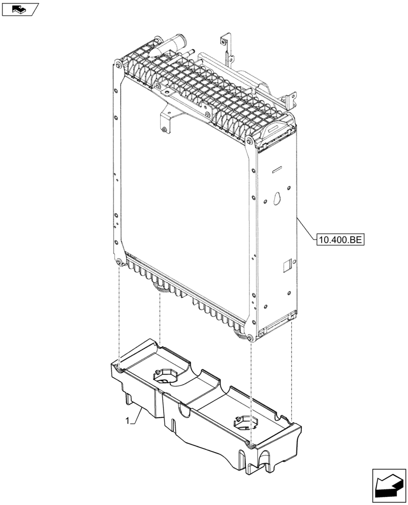 Схема запчастей Case IH FARMALL 115U - (10.400.BF[03]) - VAR - 331789, 390789 - INSULATOR, RADIATOR (10) - ENGINE