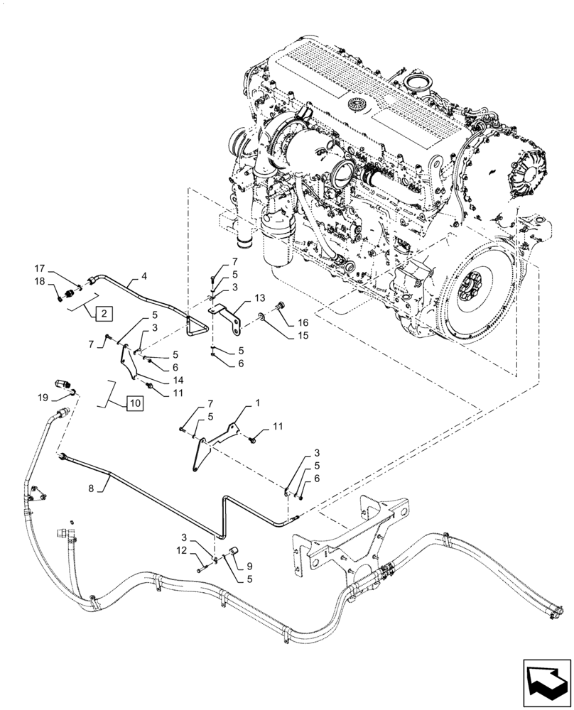 Схема запчастей Case IH QUADTRAC 470 - (10.500.AD[04]) - DEF/ADBLUE™ TANK, HEATER LINES, 470, 500 (10) - ENGINE