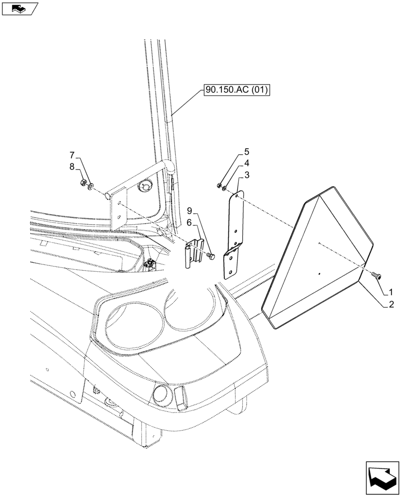 Схема запчастей Case IH FARMALL 115U - (55.404.BH[05]) - VAR - 332011 - ELECTRICAL SYSTEM REFLECTOR (55) - ELECTRICAL SYSTEMS