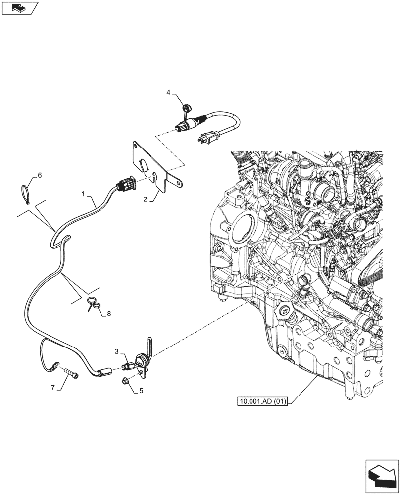 Схема запчастей Case IH FARMALL 115U - (55.202.AE[01]) - VAR - 744981 - BLOCK HEATER, 120V (55) - ELECTRICAL SYSTEMS