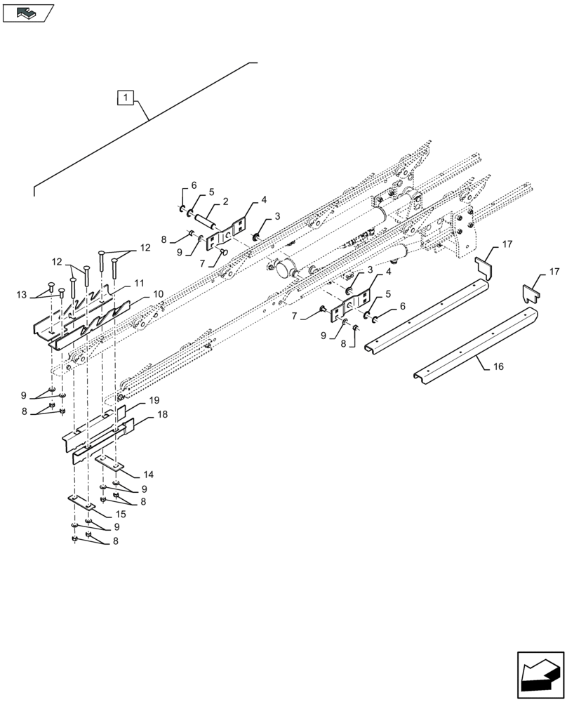 Схема запчастей Case IH LB434S - (88.070.011[03]) - SERVICE KIT : STANDARD AND PARTIAL BALE EJECTION MECHANISM - C084 (88) - ACCESSORIES