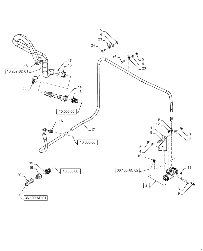 Схема запчастей Case IH TITAN 3540 - (36.100.AA[01]) - AIR COMPRESSOR GOVERNOR, 3 WHL (36) - PNEUMATIC SYSTEM