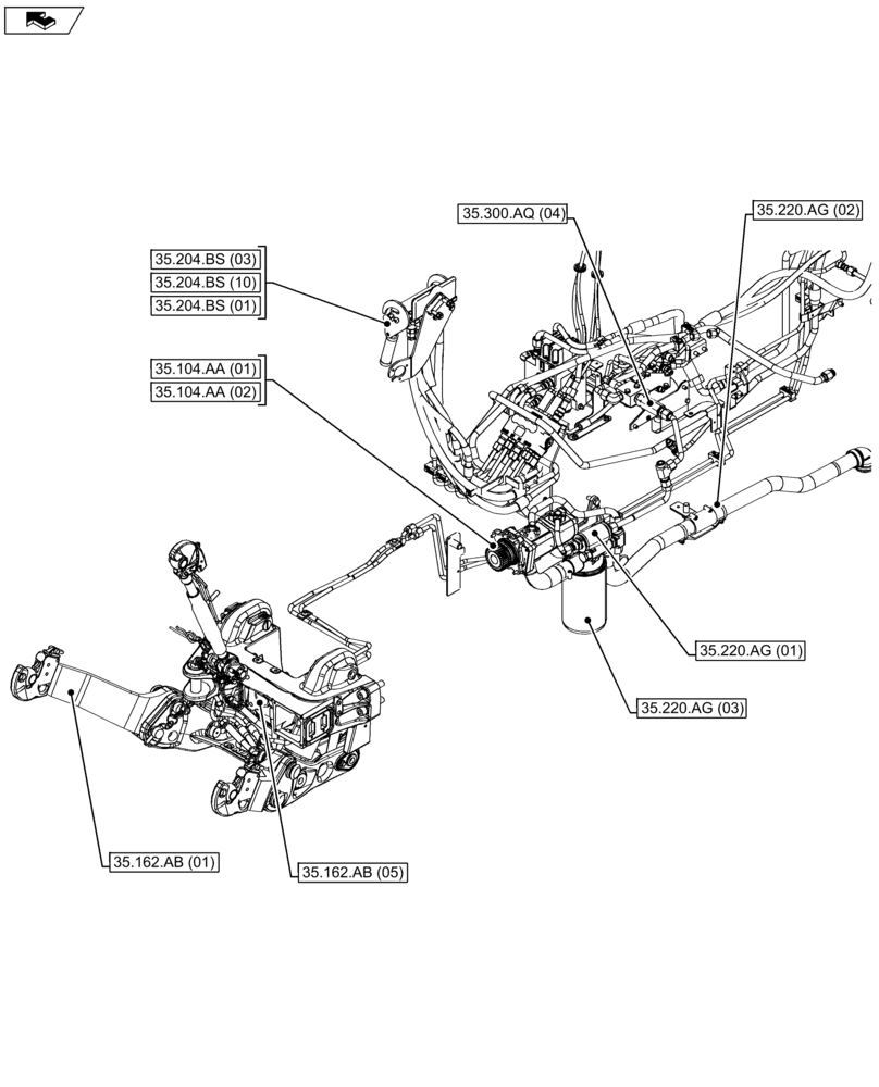 Схема запчастей Case IH FARMALL 115U - (00.000.35[01]) - PICTORIAL INDEX - HYDRAULIC SYSTEMS (00) - GENERAL & PICTORIAL INDEX
