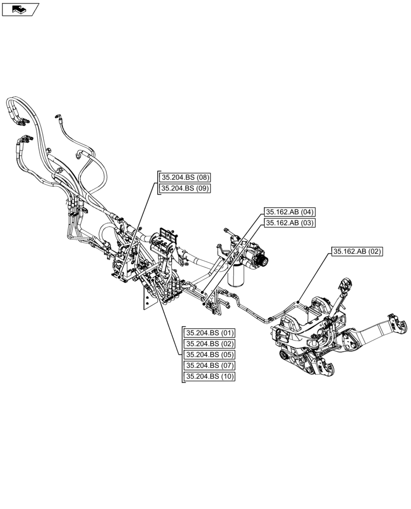Схема запчастей Case IH FARMALL 115U - (00.000.35[02]) - PICTORIAL INDEX - HYDRAULIC SYSTEMS (00) - GENERAL & PICTORIAL INDEX