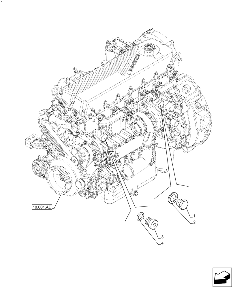 Схема запчастей Case IH F2CFE614E B006 - (10.408.AA) - COOLANT SUPPLY LINE (10) - ENGINE