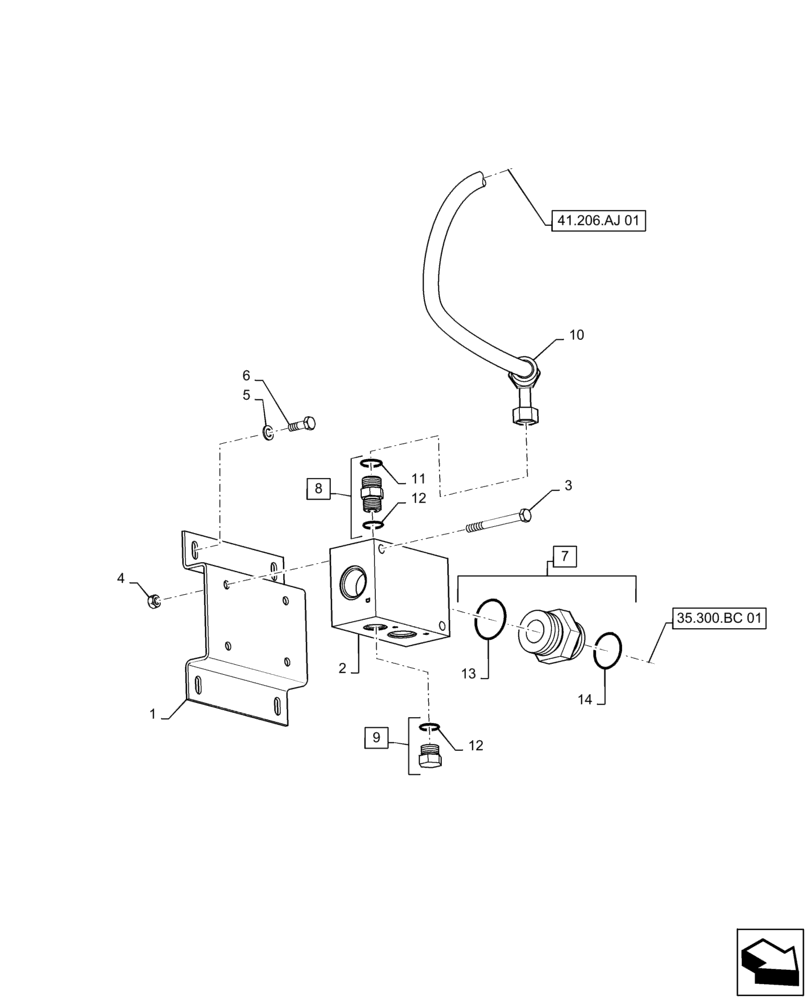 Схема запчастей Case IH TITAN 3040 - (35.300.AB [01]) - HYDRAULIC MANIFOLD AND MOUNTING (35) - HYDRAULIC SYSTEMS