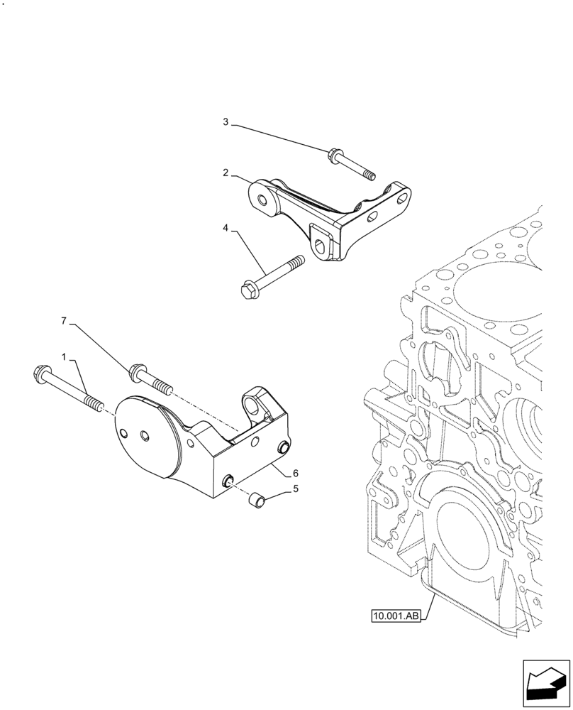 Схема запчастей Case IH F2CFE614B B006 - (55.301.AB) - ALTERNATOR BRACKET AND SUPPORT (55) - ELECTRICAL SYSTEMS