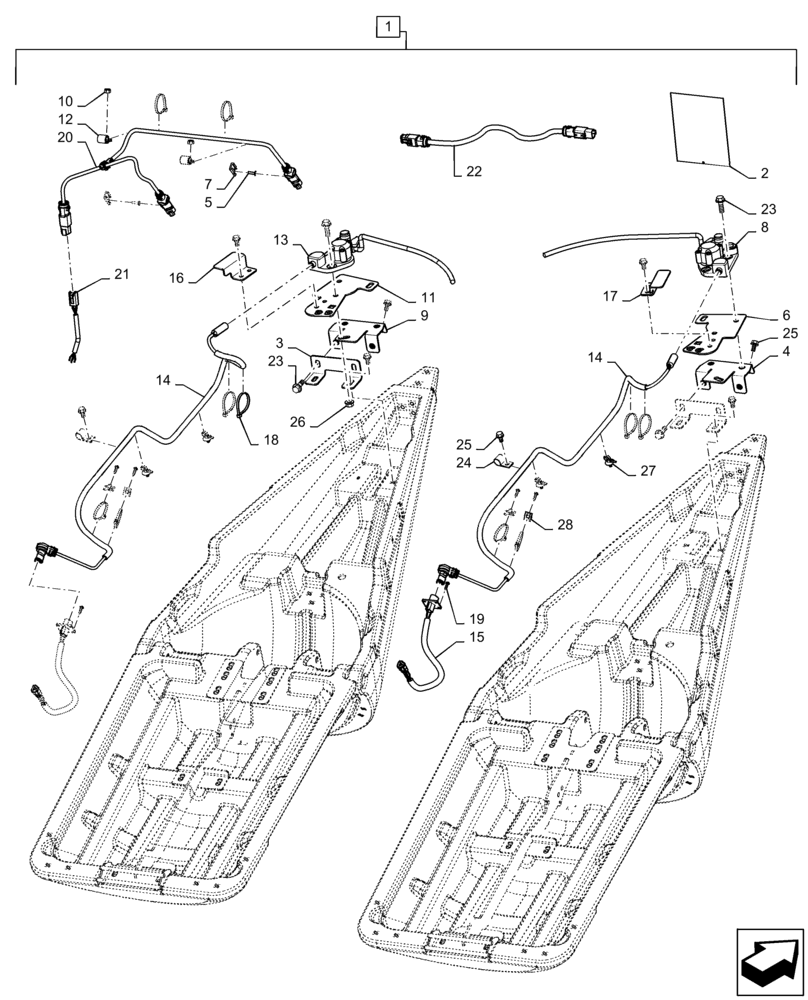 Схема запчастей Case IH 4408-36 - (88.055.02) - DIA, KIT, ROW GUIDANCE, 30-INCH (88) - ACCESSORIES