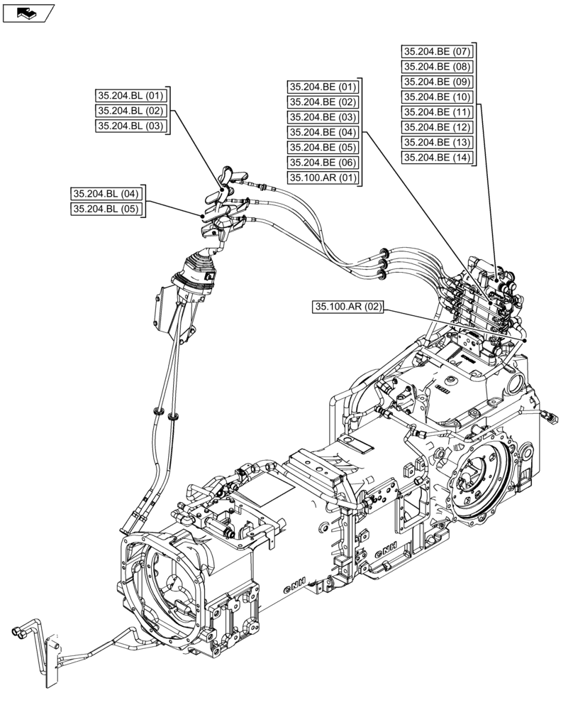 Схема запчастей Case IH FARMALL 115U - (00.000.35[03]) - PICTORIAL INDEX - HYDRAULIC SYSTEMS (00) - GENERAL & PICTORIAL INDEX
