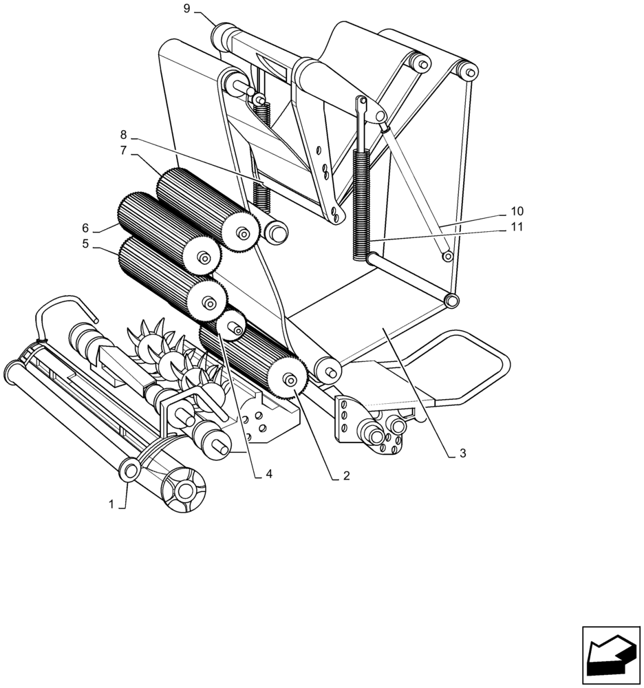 Схема запчастей Case IH RB455 - (62.000.00[02]) - PICTORIAL INDEX - PRESSING, MAIN FRAME ROLLERS (62) - PRESSING - BALE FORMATION