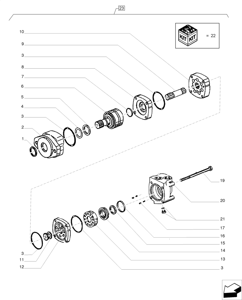 Схема запчастей Case IH A8800 - (35.000.AB[03]) - HYDRAULIC MOTOR (2000 CHAR-LYNN: 24 CU.IN.) (35) - HYDRAULIC SYSTEMS