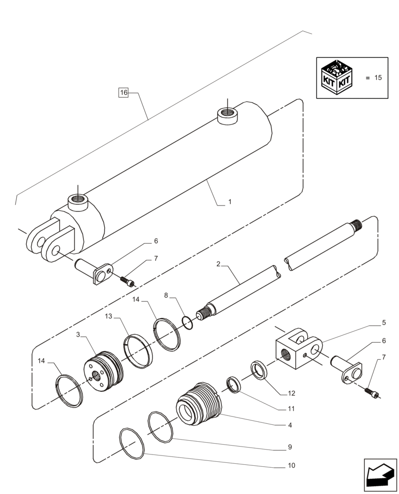 Схема запчастей Case IH A8800 - (35.100.BI[05]) - HYDRAULIC CIRCUIT (CROPDIVIDER SPIRALS ADJUSTER 45°) (35) - HYDRAULIC SYSTEMS