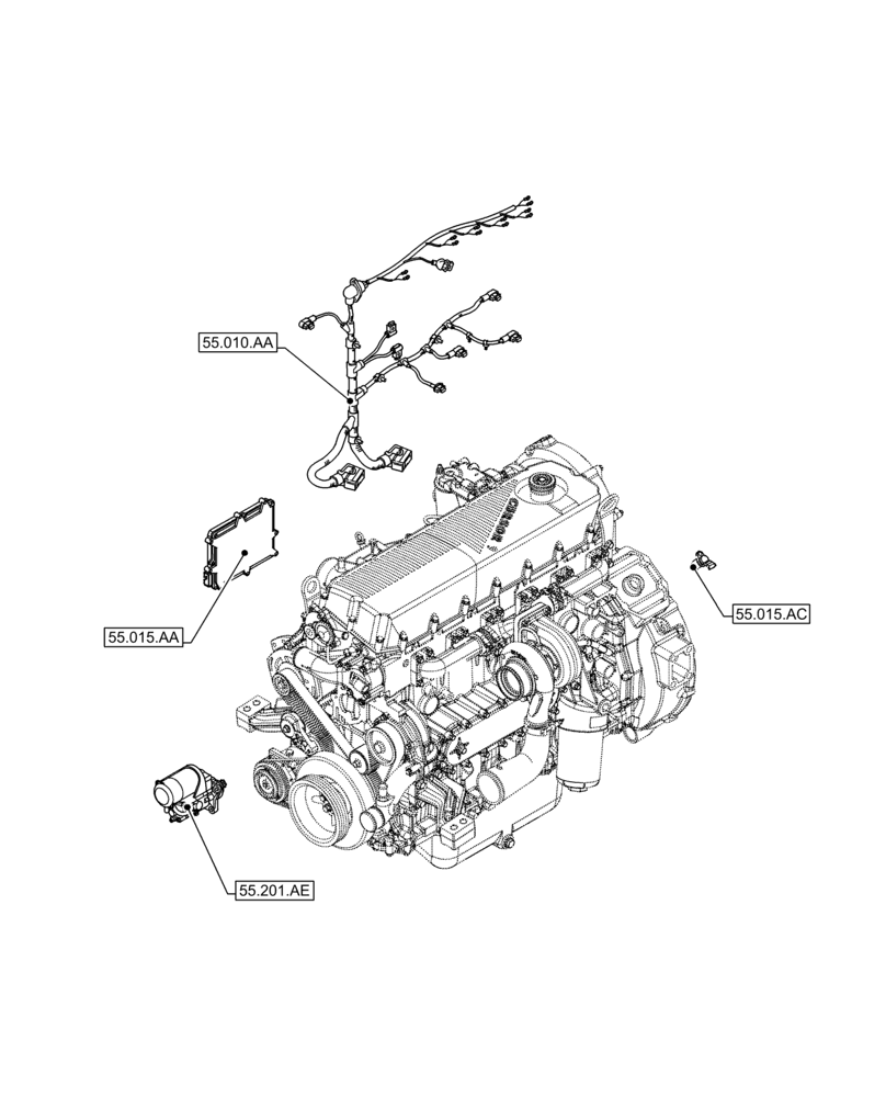 Схема запчастей Case IH F2CFE614B B006 - (00.000.55) - PICTORIAL INDEX, ELECTRICAL SYSTEMS (00) - GENERAL & PICTORIAL INDEX
