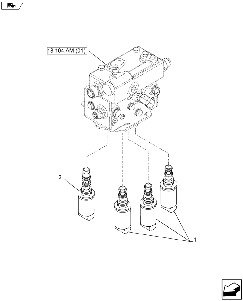 Схема запчастей Case IH FARMALL 105U - (55.015.AI[01]) - VAR - 390430 - PTO, SOLENOID VALVE (55) - ELECTRICAL SYSTEMS