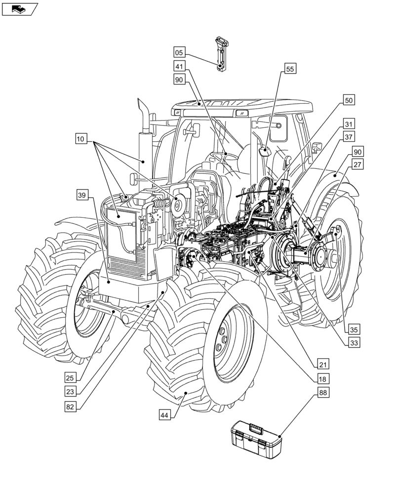 Схема запчастей Case IH FARMALL 115U - (00.000.00) - PICTORIAL INDEX - MAIN SECTIONS (00) - GENERAL & PICTORIAL INDEX