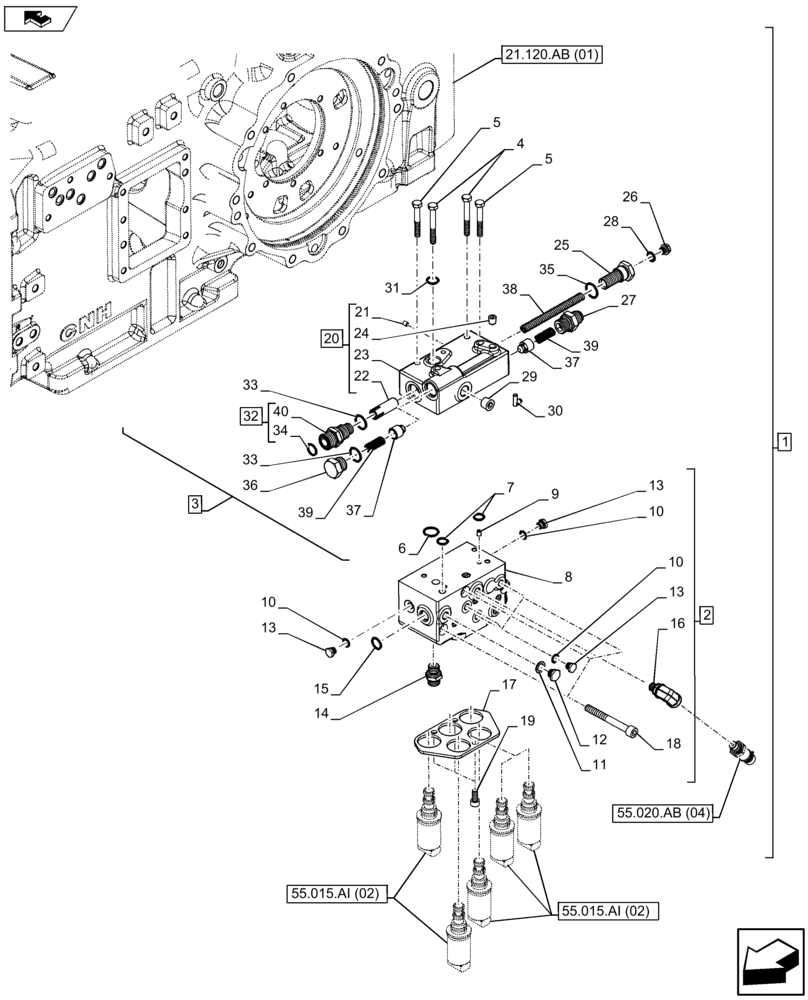 Схема запчастей Case IH FARMALL 105U - (18.104.AM[03]) - VAR - 334115, 334117 - PTO, CLUTCH (18) - CLUTCH