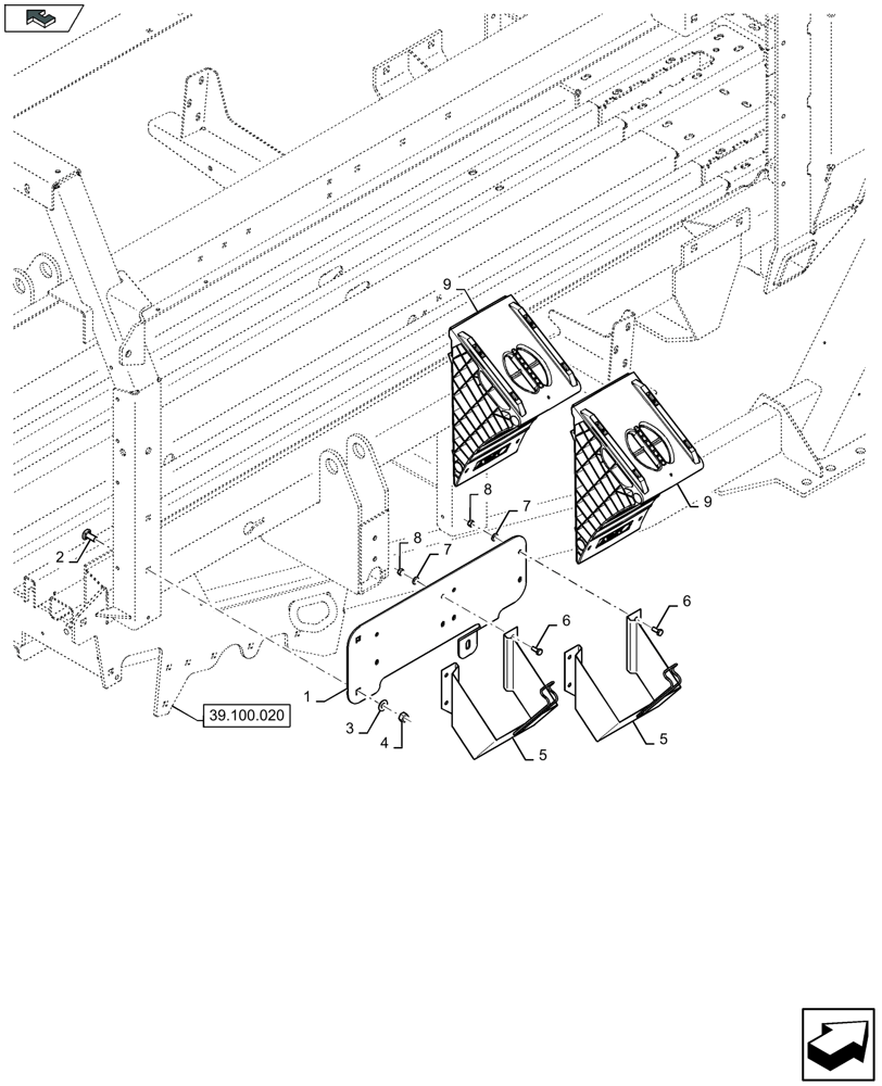 Схема запчастей Case IH LB424S - (05.102.011) - WHEEL BLOCKS - D099 (05) - SERVICE & MAINTENANCE