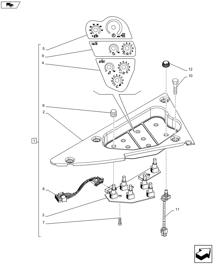 Схема запчастей Case IH PUMA 215 - (55.512.0702) - RADAR - CONTROL (VAR. 743921, 728484) (55) - ELECTRICAL SYSTEMS