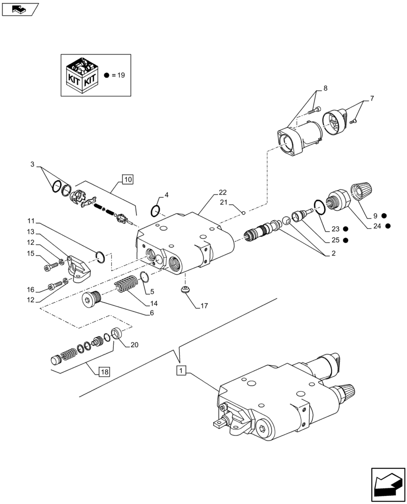 Схема запчастей Case IH FARMALL 105U - (35.204.BE[13]) - VAR - 331844, 332844 - REMOTE CONTROL VALVE, COMPONENTS (3 REMOTES) (35) - HYDRAULIC SYSTEMS