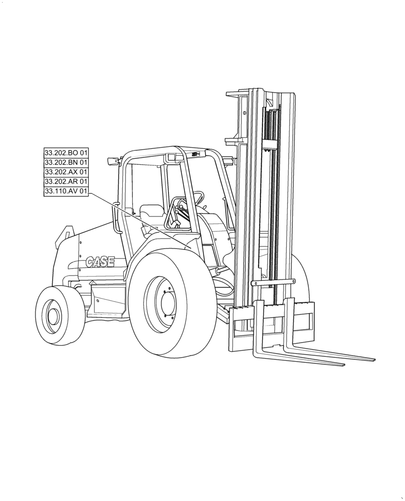 Схема запчастей Case IH 588H - (00.000.33) - PICTORIAL INDEX, BRAKES & CONTROLS (00) - GENERAL & PICTORIAL INDEX