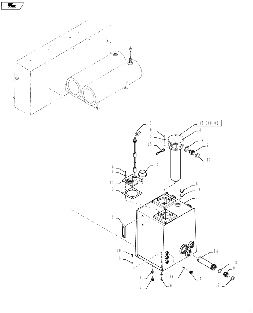 Схема запчастей Case IH TITAN 4540 - (35.300.AQ[01]) - HYDRAULIC OIL RESERVOIR (35) - HYDRAULIC SYSTEMS