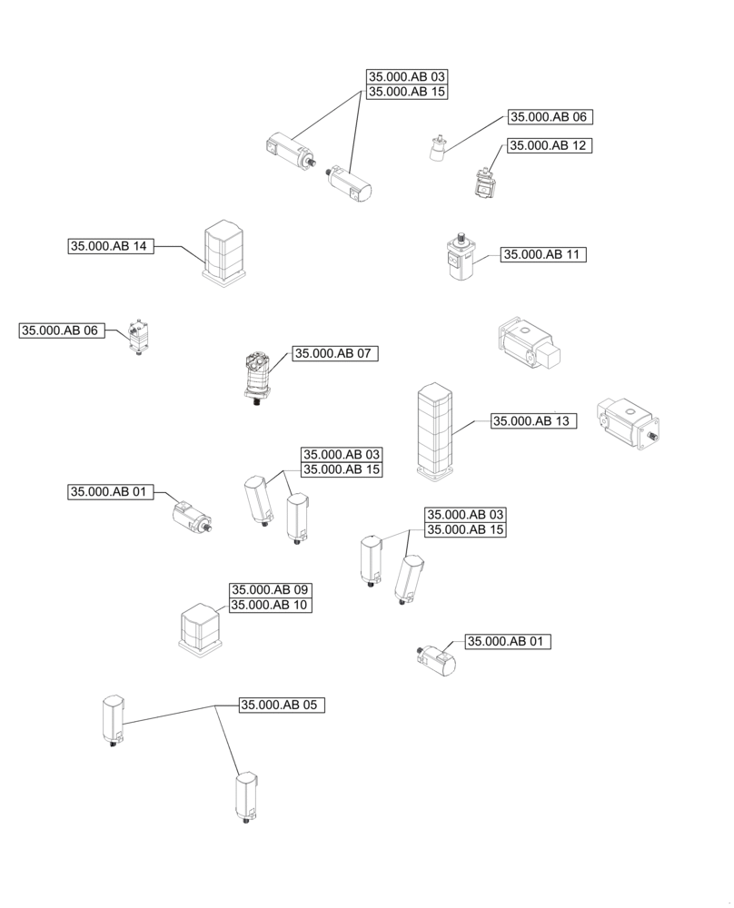 Схема запчастей Case IH A8800 - (00.000.35[01]) - PICTORIAL INDEX - HYDRAULIC SYSTEMS (00) - GENERAL & PICTORIAL INDEX