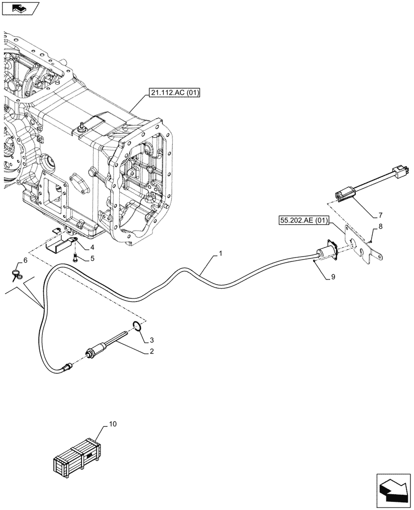 Схема запчастей Case IH FARMALL 105U - (21.118.AJ[01]) - VAR - 744981 - TRANSMISSION AND ENGINE BLOCK HEATER NAR 120V (21) - TRANSMISSION