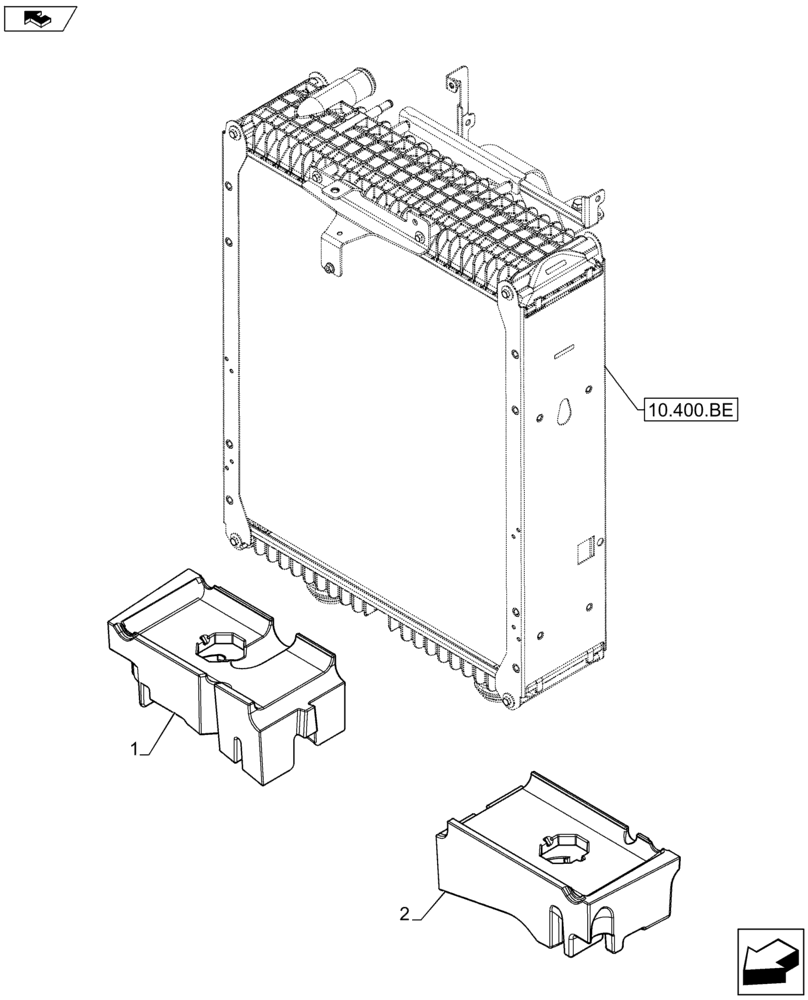 Схема запчастей Case IH FARMALL 115U - (10.400.BF[04]) - VAR - 744710 - INSULATOR, RADIATOR (10) - ENGINE