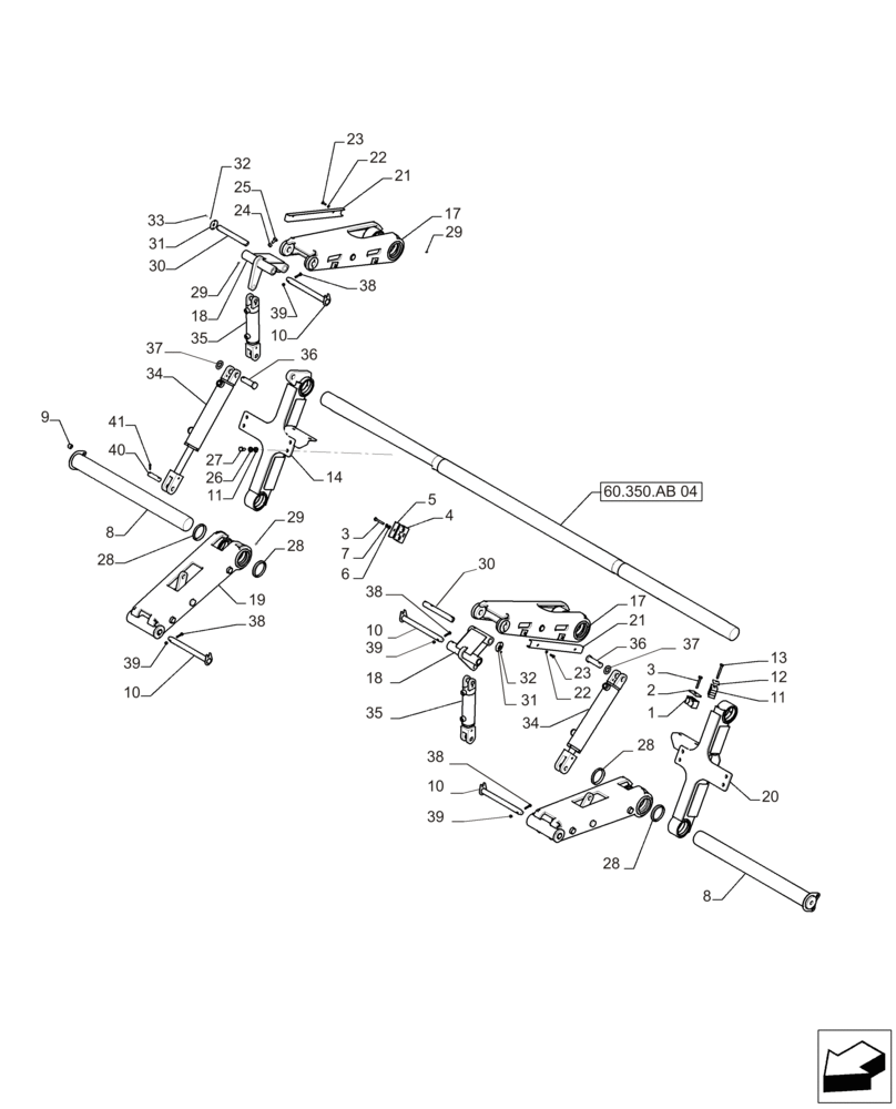 Схема запчастей Case IH A8800 - (60.350.AB[03]) - CROP DIVIDER, LINK (60) - PRODUCT FEEDING