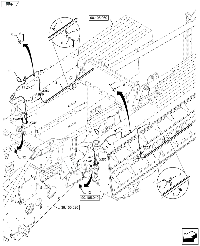 Схема запчастей Case IH LB324P - (55.511.050) - TWINE BOX LIGHTS - D085 (55) - ELECTRICAL SYSTEMS