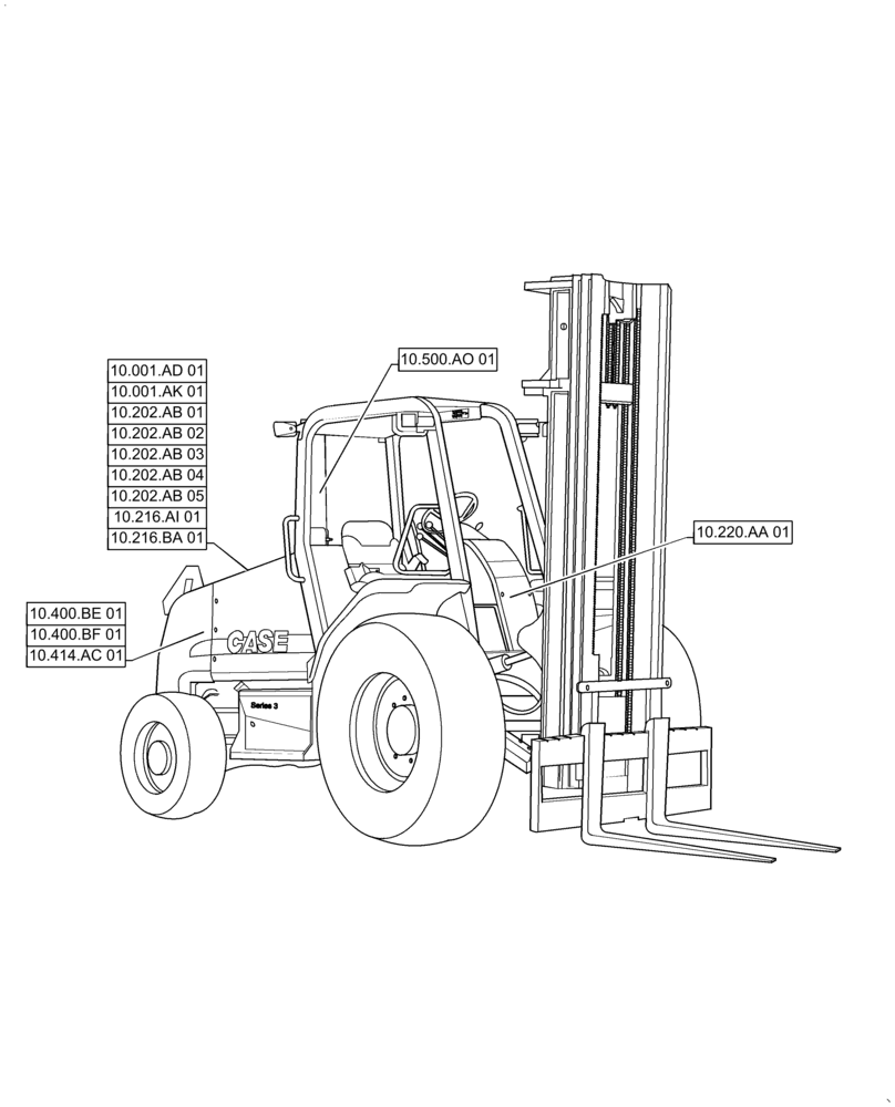 Схема запчастей Case IH 588H - (00.000.10) - PICTORIAL INDEX - ENGINE (00) - GENERAL & PICTORIAL INDEX
