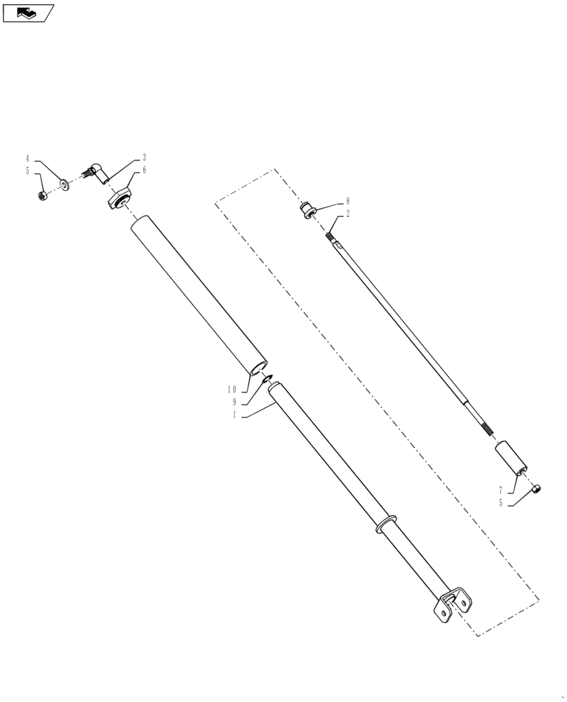 Схема запчастей Case IH TITAN 3540 - (90.102.AE[02]) - HOOD LIFT CYLINDER, 3040, 3540 (90) - PLATFORM, CAB, BODYWORK AND DECALS