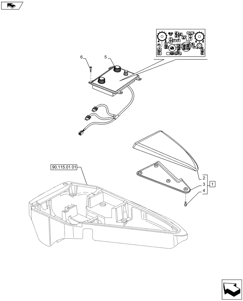 Схема запчастей Case IH PUMA 230 - (55.512.05[03]) - ARMREST CONTROL UNIT - INTEGRATED CONTROL PANEL (VAR. 743921, 728484) (55) - ELECTRICAL SYSTEMS