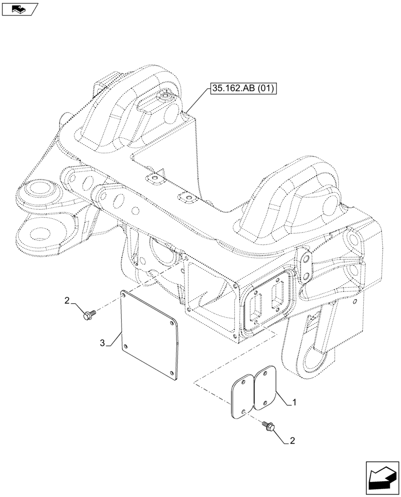 Схема запчастей Case IH FARMALL 105U - (55.160.AH[01]) - VAR - 331789, 744710 - FRONT LOADER, COVER (55) - ELECTRICAL SYSTEMS