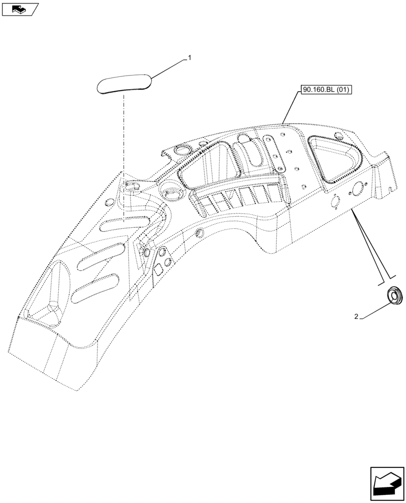 Схема запчастей Case IH FARMALL 115U - (90.160.BL[14]) - VAR - 330849 - PLUG, REMOTE CONTROL VALVE, CONTROLS (90) - PLATFORM, CAB, BODYWORK AND DECALS