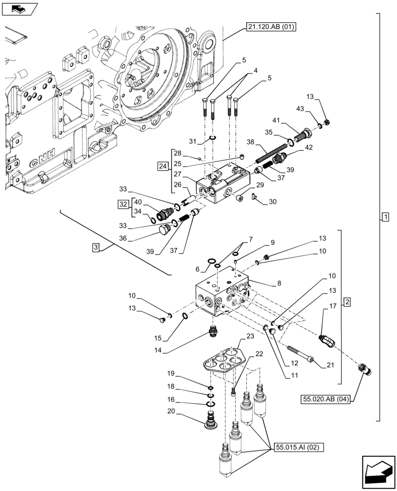 Схема запчастей Case IH FARMALL 105U - (18.104.AM[01]) - VAR - 390430 - PTO, CLUTCH (18) - CLUTCH