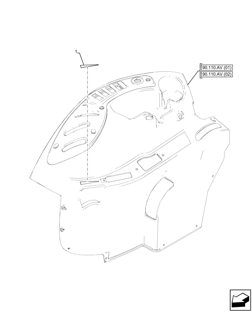 Схема запчастей Case IH FARMALL 100C - (90.108.AA[12]) - VAR - 390124 - DECAL, THROTTLE CONTROL, W/O CAB (90) - PLATFORM, CAB, BODYWORK AND DECALS