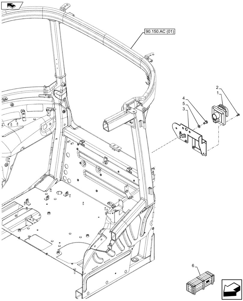 Схема запчастей Case IH FARMALL 105U - (55.510.BM[08]) - VAR - 334770 - ISOBUS SOCKET (55) - ELECTRICAL SYSTEMS