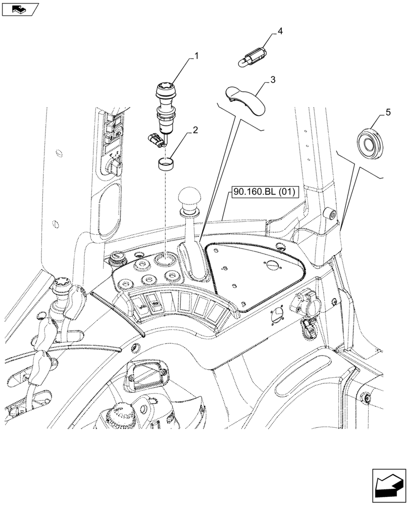 Схема запчастей Case IH FARMALL 105U - (55.522.AB) - VAR - 390433, 744710 - PTO, FRONT, SWITCH (55) - ELECTRICAL SYSTEMS