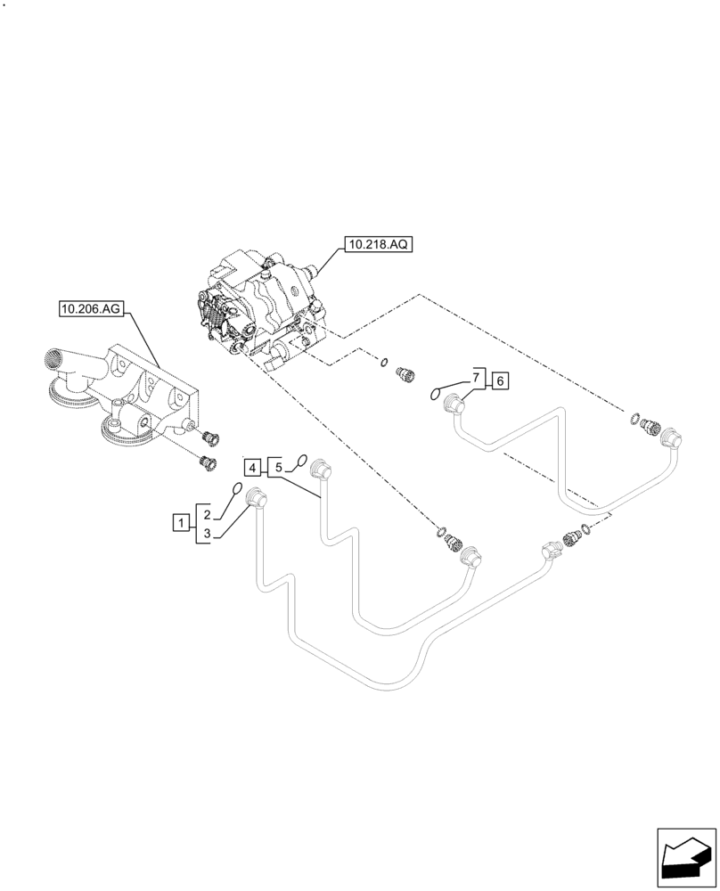 Схема запчастей Case IH F4DFE4131 B008 - (10.210.AF) - FUEL SUPPLY LINES (10) - ENGINE