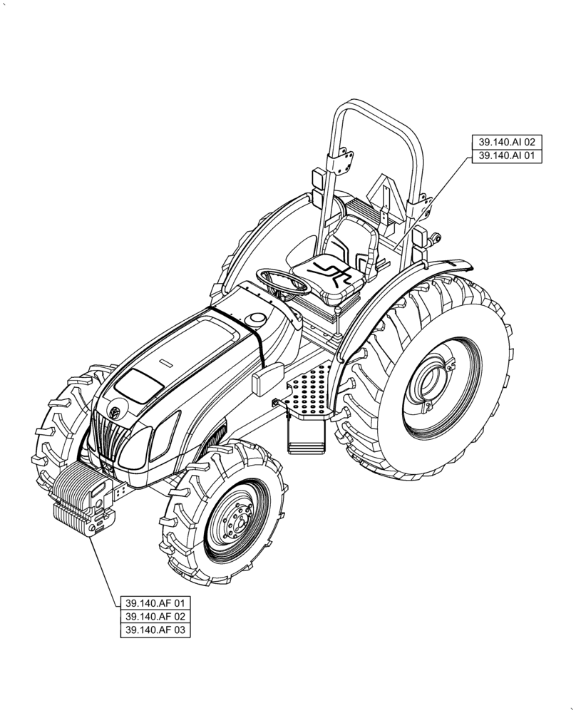 Схема запчастей Case IH FARMALL 50A - (39.000.00[01]) - SECTION INDEX - FRAMES AND BALLASTING (39) - FRAMES AND BALLASTING