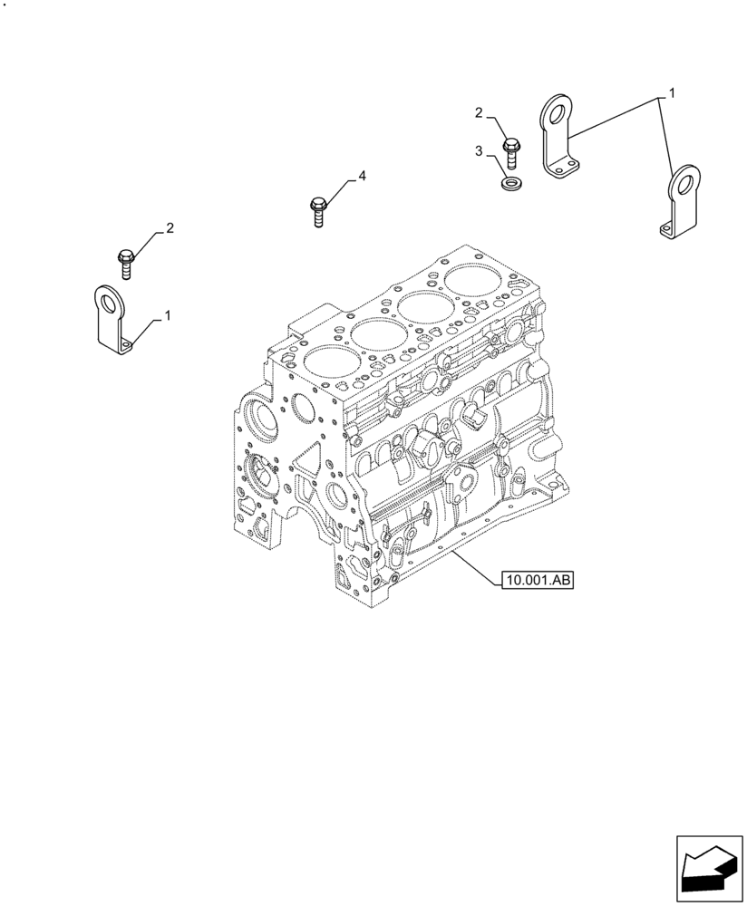 Схема запчастей Case IH F4DFE4132 B005 - (10.001.AK) - ENGINE SUPPORT AND MOUNTS (10) - ENGINE