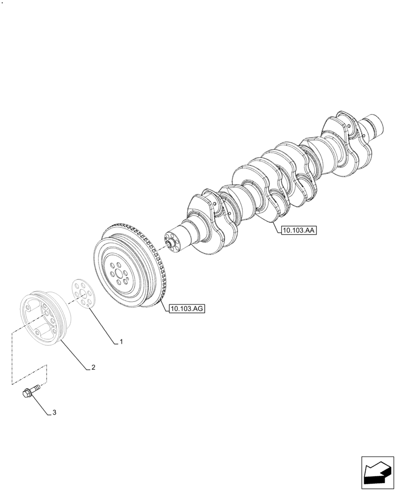 Схема запчастей Case IH F4DFE4131 B007 - (10.110.AD) - CRANKSHAFT DAMPER (10) - ENGINE