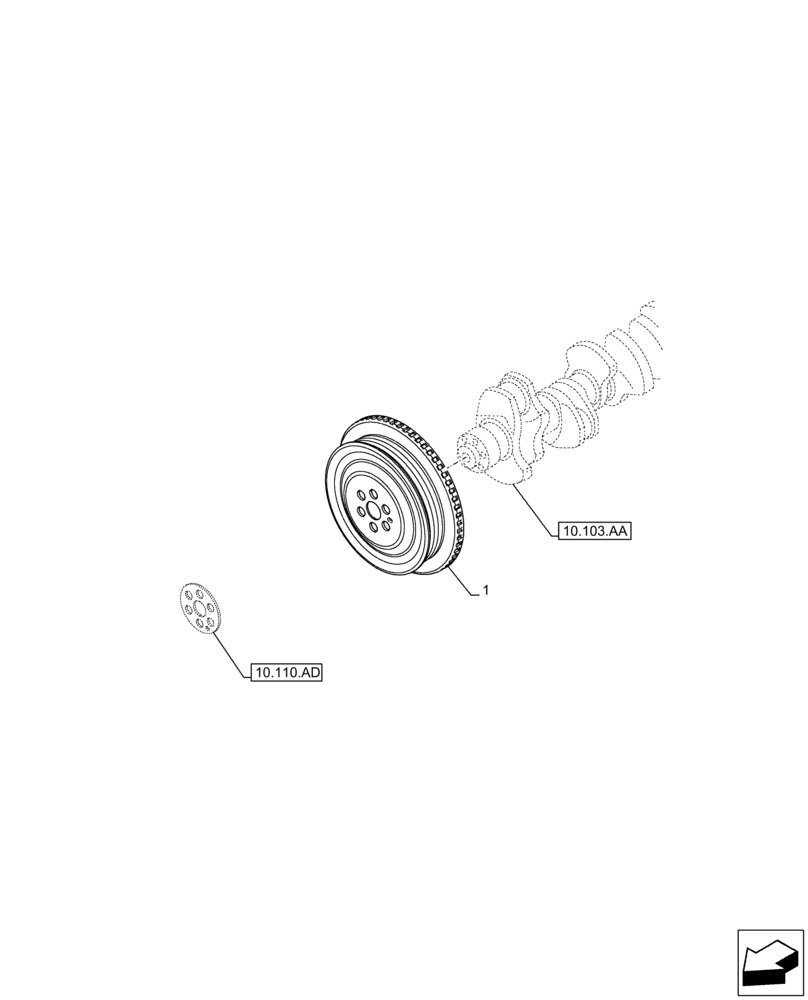 Схема запчастей Case IH F4DFE4132 B005 - (10.103.AG) - CRANKSHAFT PULLEY (10) - ENGINE