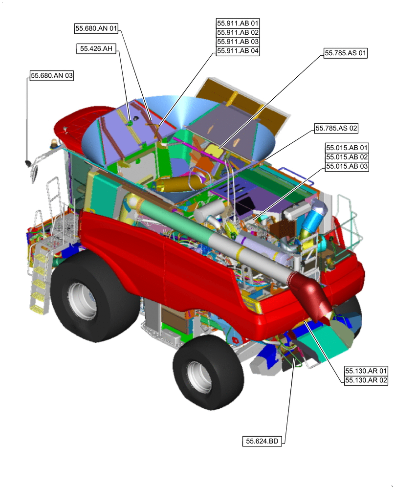 Схема запчастей Case IH 9240 - (00.000.55[06]) - PICTORIAL INDEX - ELECTRICAL SYSTEMS (00) - GENERAL & PICTORIAL INDEX