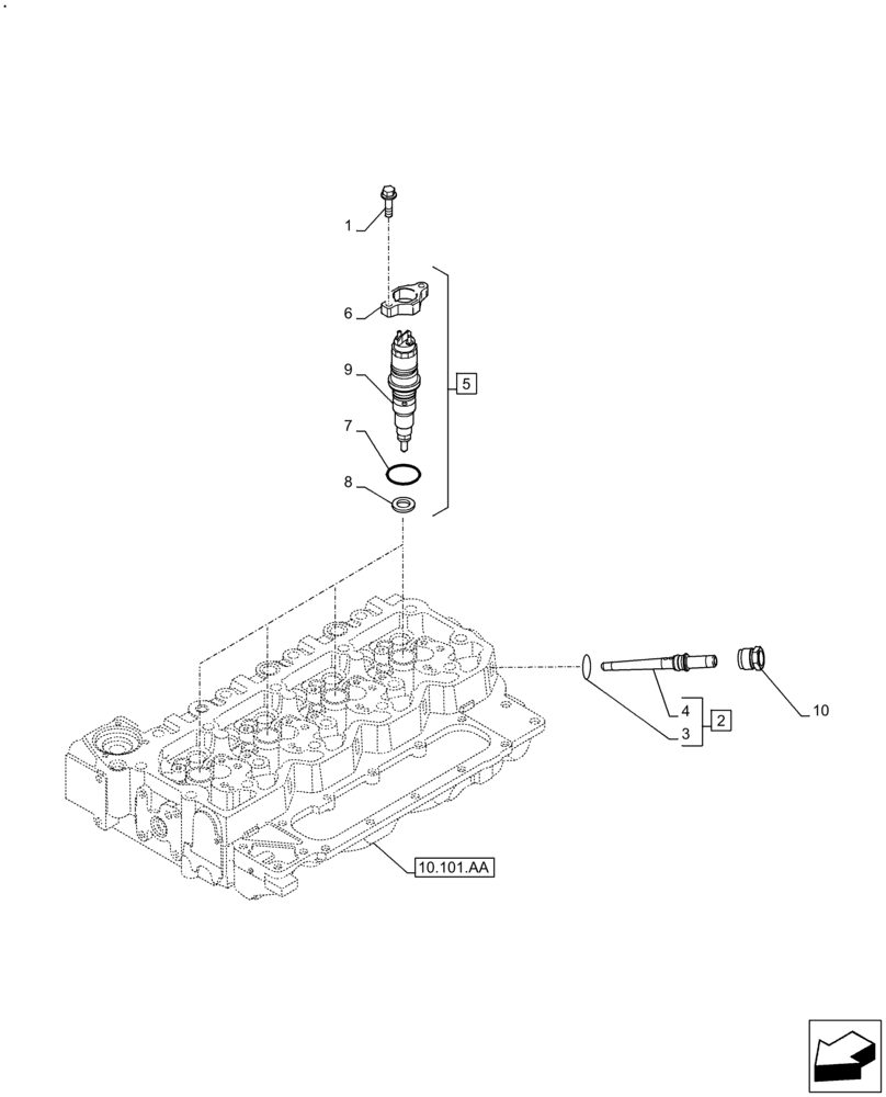 Схема запчастей Case IH F4DFE4133 B007 - (10.218.AF) - FUEL INJECTORS (10) - ENGINE