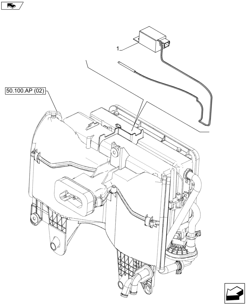 Схема запчастей Case IH FARMALL 105U - (55.050.AT[01]) - VAR - 744716 - HEATING SYSTEM, SENSOR (55) - ELECTRICAL SYSTEMS